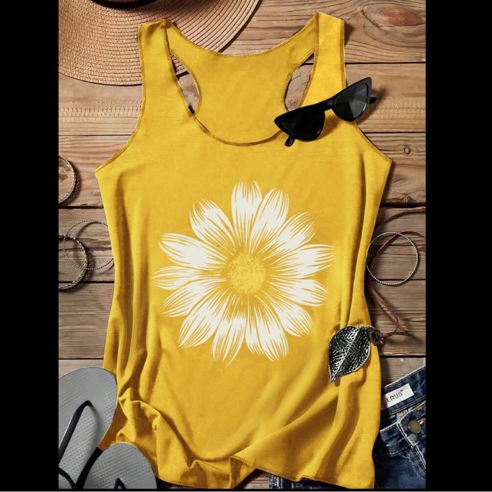 Emery Rose Casual Minimalist Daisy Print Camisole Top Ginger Size 14 XXL